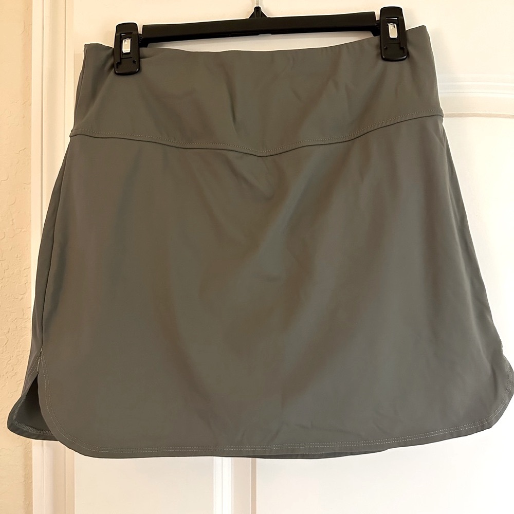 Satiny Grey Sage Women’s High Waisted Athletic Skort